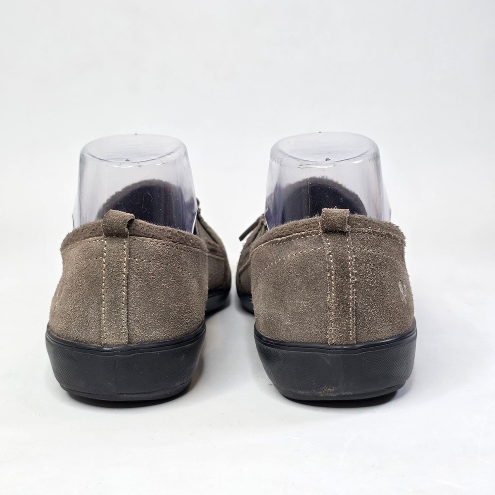 Grasshoppers Loafers Women's Size 7 M Gray Khaki Suede Slip On Bow Detail Shoes - Picture 10 of 14